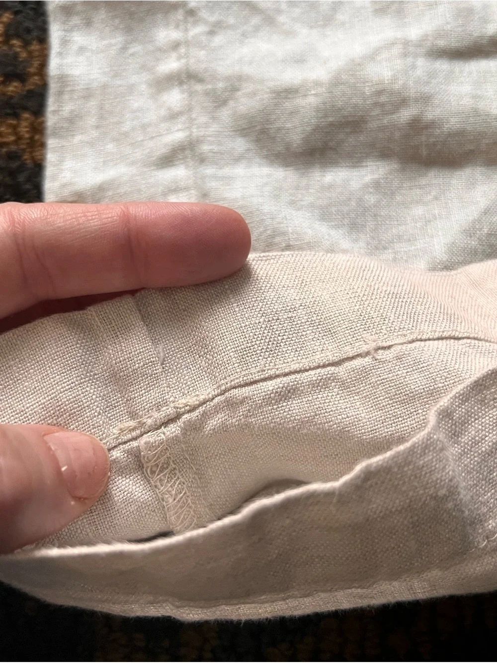 Tasso Elba 100% Linen Men's Cream Pants Flat Front Tapered Leg Resortwear Summer